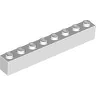 Lego kostka (kostička) 1x8, bílá (300801)